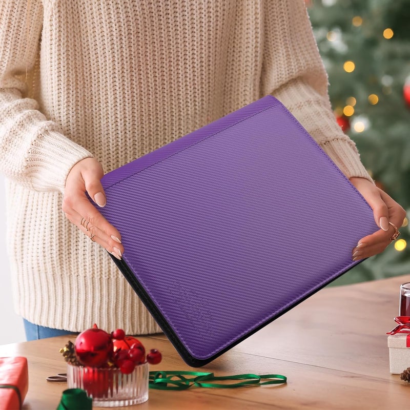 CARDBINDER Toploader Binder,Toploader Hard Cases, 9-Pocket Pages Sleeves Hold up 288 Cards.Toploader Card Binder with Sleeves for “3×4” rigid，Card Holder(purple) - Image 4